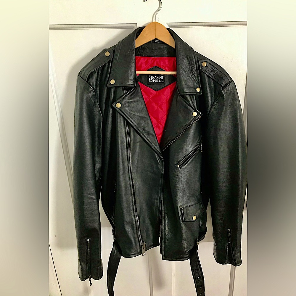 Straight To Hell Leather Jacket “Black and Brass”